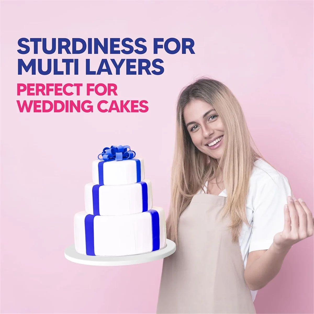 L68ACake Boards,10 Inch Cake Drum Cake Boards 10 Inch Round - Bend Resistant Multi-Layered Cake Base for Displays 5PCS