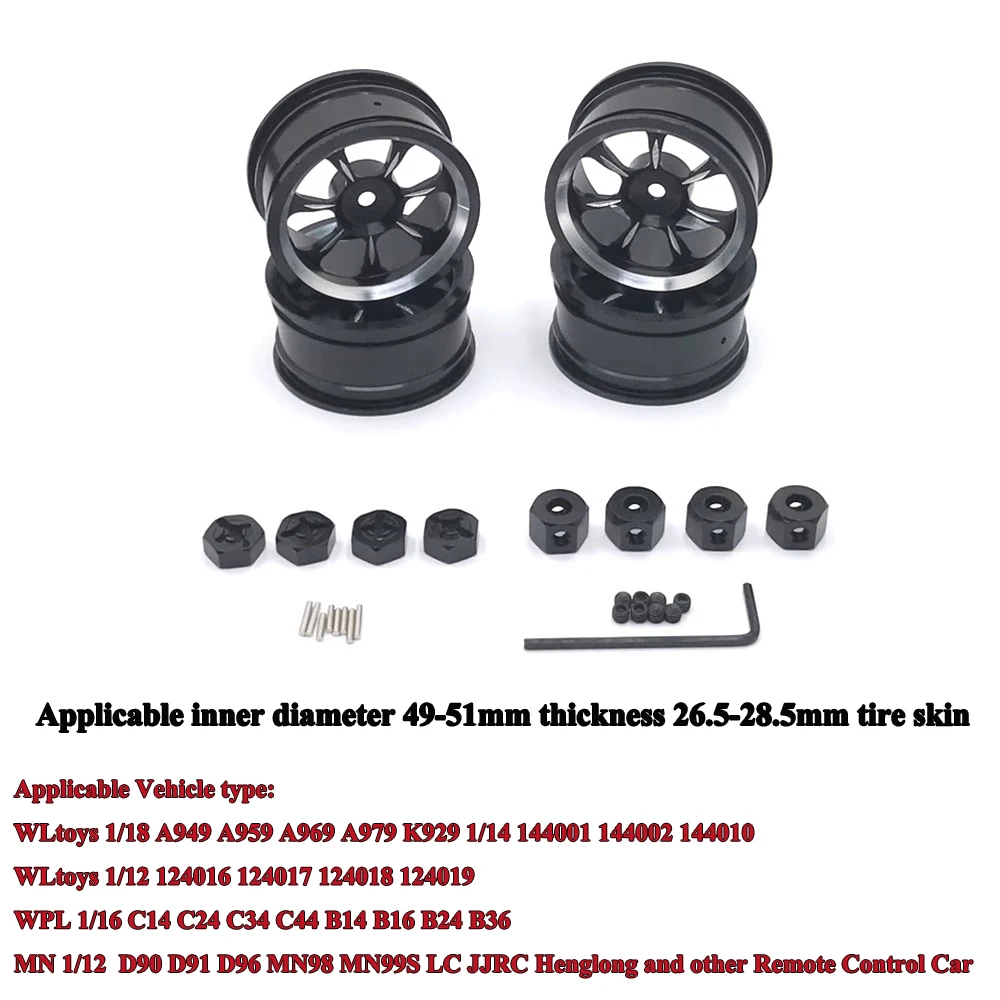 

WPL MN LC 1/18 1/16 1/14 1/12 RC пульт дистанционного управления автомобильные детали металлическая усовершенствованная Ступица колеса