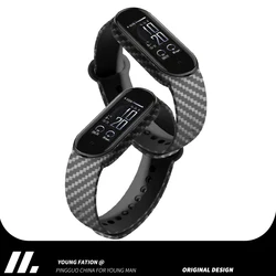 Strap for Xiaomi Mi Band 8 7 6 5 4 3 Sport bracele Carbon fiber silicone smartwatch belt Miband band6 band4 for Xiaomi mi band