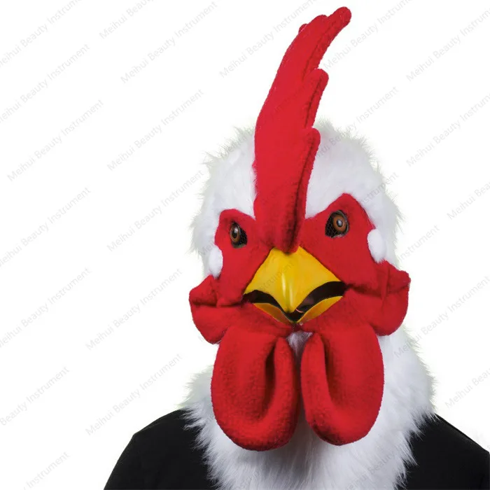 

Rooster Hood Mouth Movable Performance Live Stream Props Adult Full Face Plush Animal Mask