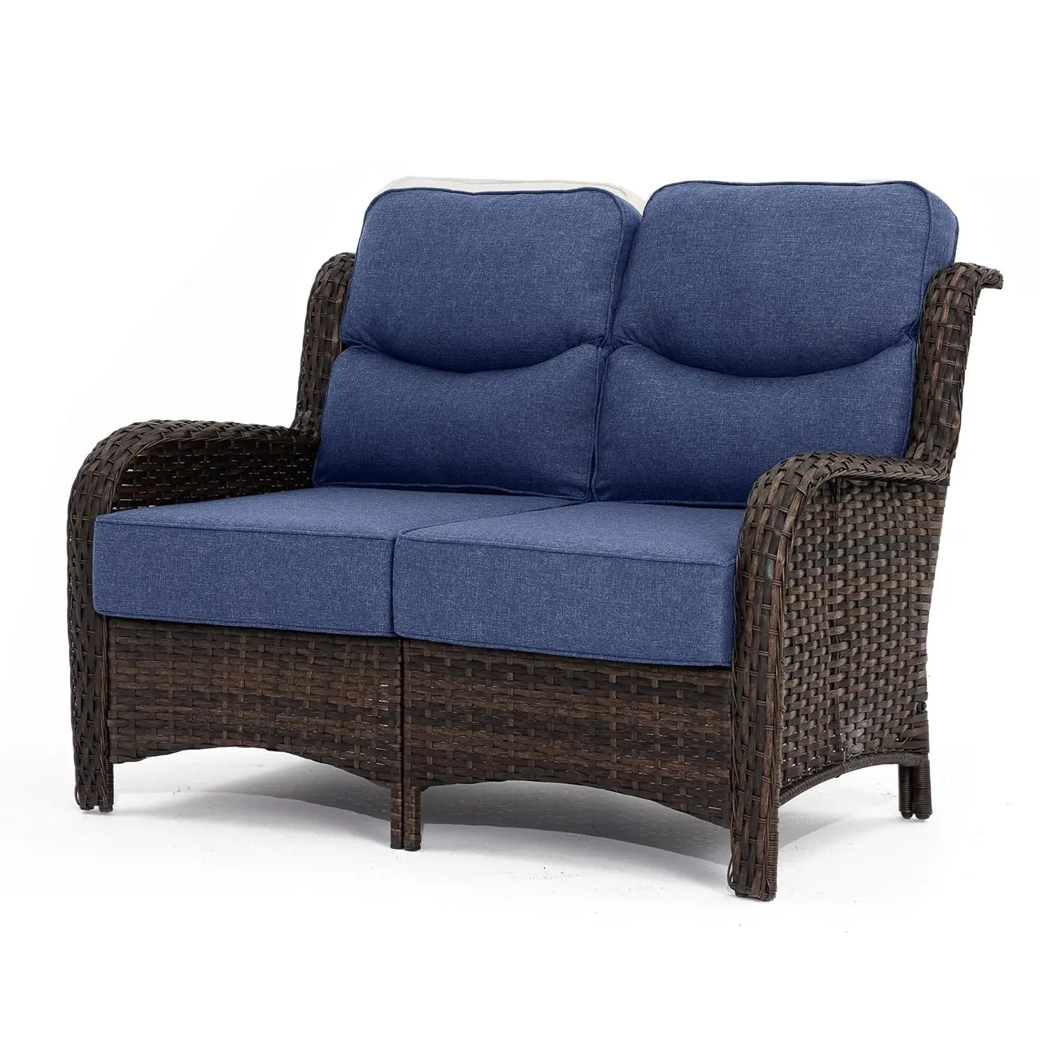 

Уличный диван-софа с высокой спинкой, увеличенный размер, с подушками толщиной 6 дюймов, для веранды, бассейна, террасы, двора, устойчивый к погодным условиям, на заказ