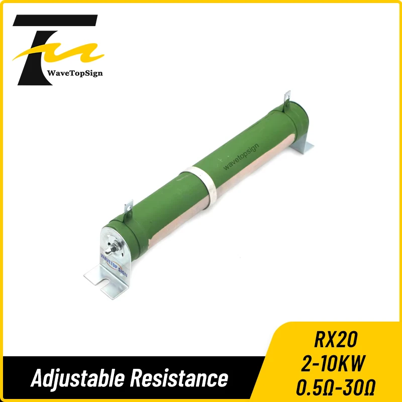 WaveTopSign High-Power Porcelain Tube Adjustable Resistance RX20 Ceramic Resistor Power 2-10KW 0.5O-30KO