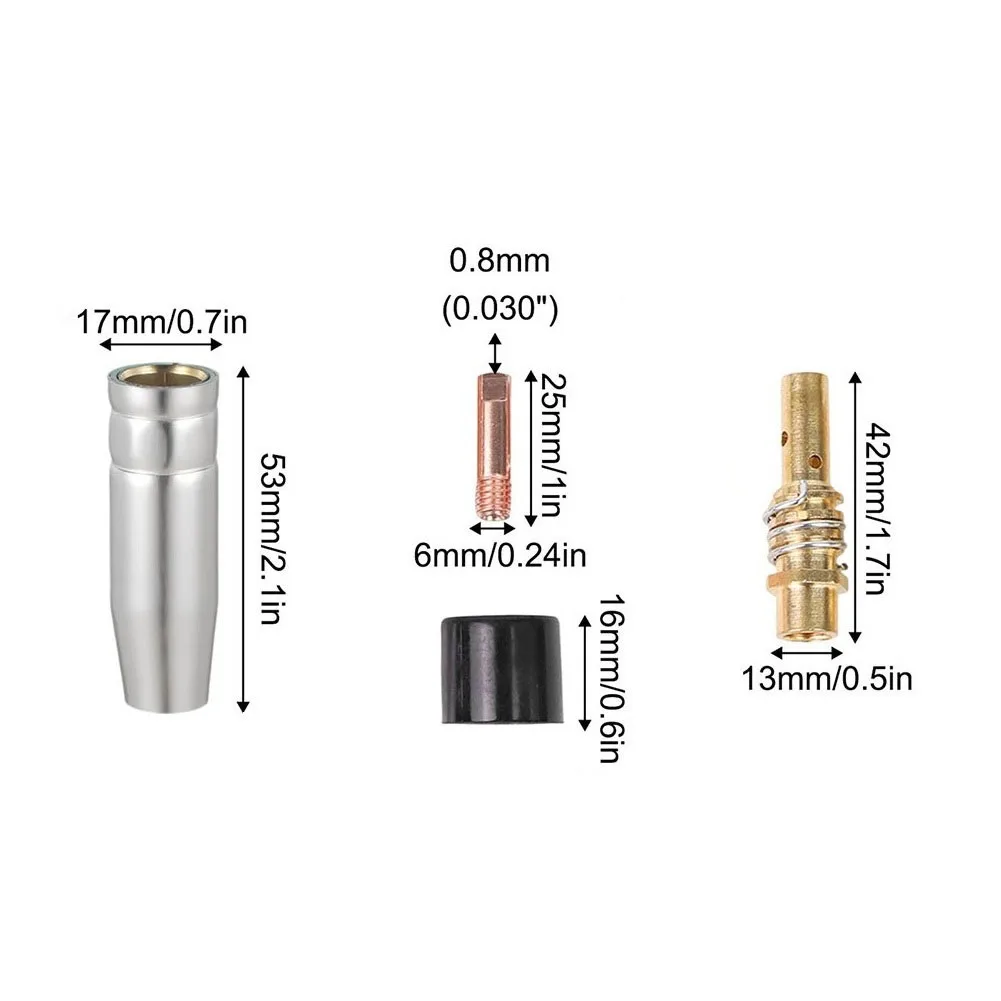 

20Pcs For MIG Welding Consumable Nozzles Contact Tips Holders for 15AK Compatible with Welding Machines Operating up to 180A