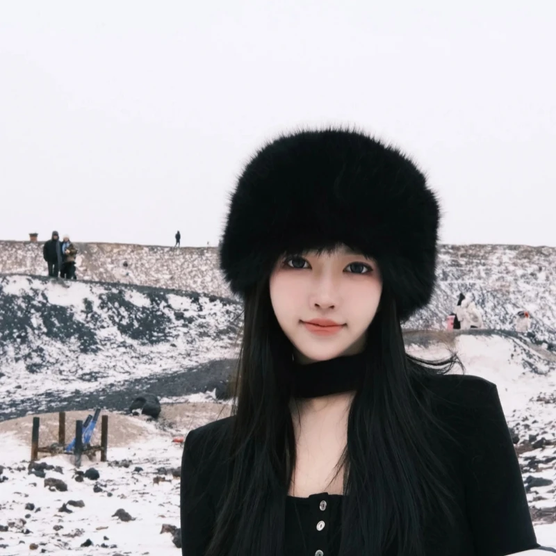 

Women Winter Hats Flat Caps Warm Outdoor Girl Earmuff Women Winter Hats Headband Cold Snowy Day Panama Cap Windproof Russian Hat