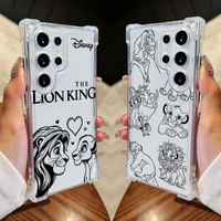 Phone Case For Samsung Galaxy S25 FE S24 S23 S22 S21 Ultra S20 Plus Note 20 S25FE Clear Shockproof Cover Disneys Lion King Simba