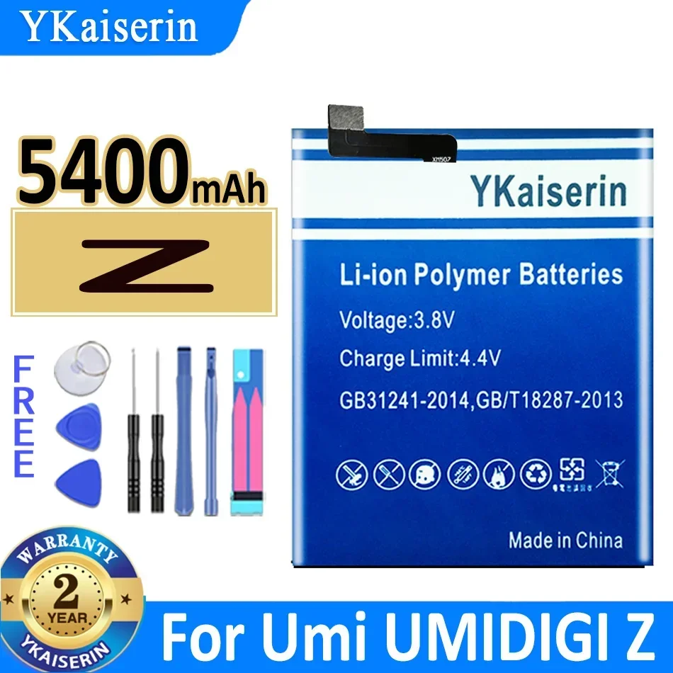 

Аккумулятор ykaisсеребрин 5400 мАч для Umi UMIDIGI Z Bateria