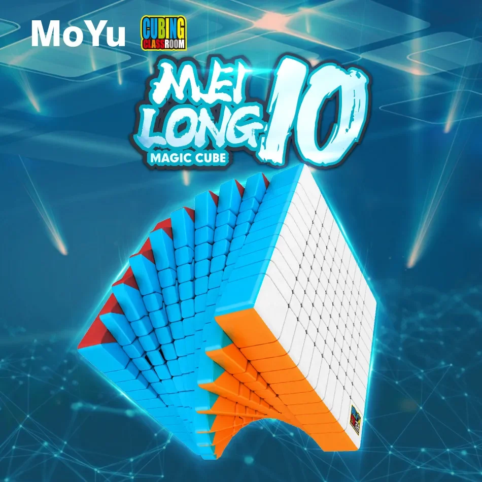 Moyu 10x10 Magic Speed Cube Meilong 10x10x10 Cube Stickerless Frosted Surface Twist Puzzle 10 Layer Cube Education Toy