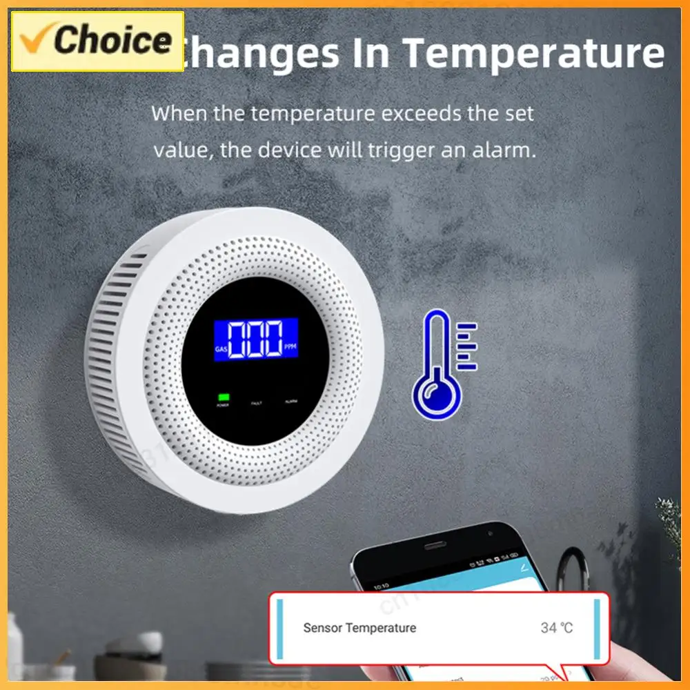 

Tuya WiFi Explosive Gas Detector Gas Leak Sensor APP Remote Control Propane Detector USB Type-C Power for LPG Gas Biogas Methane