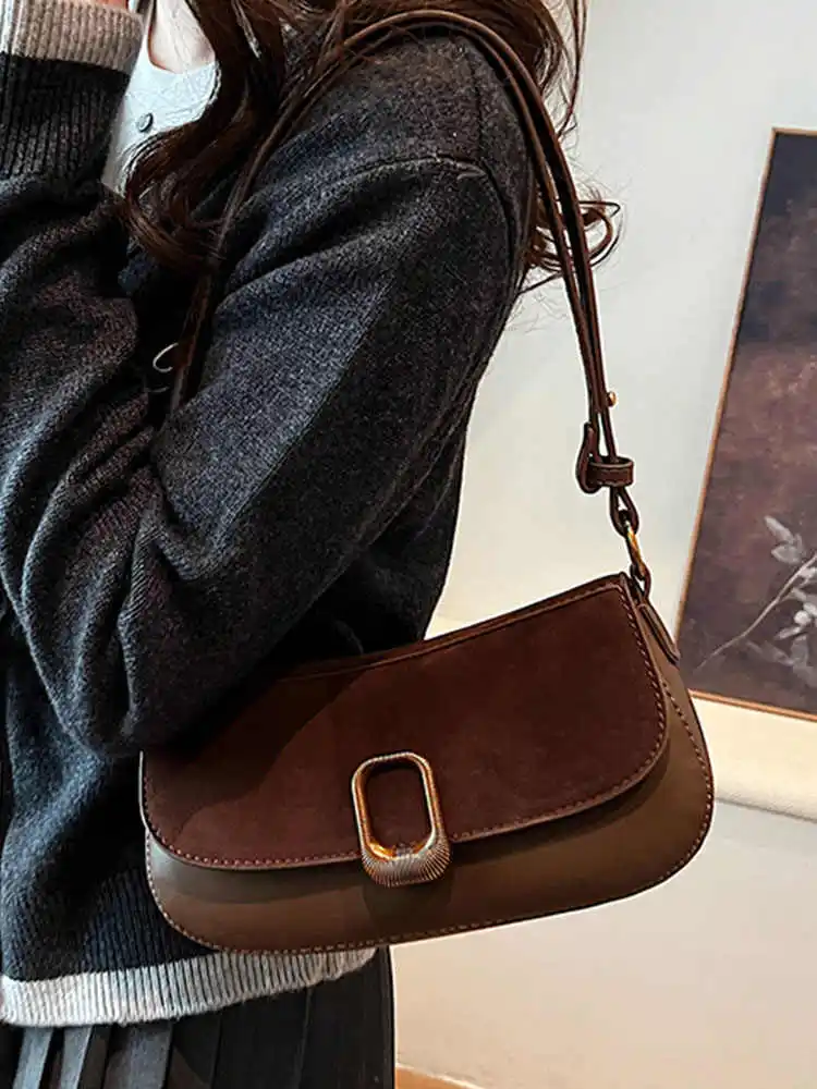 Spring Frosted Flap Square Shoulder Bags Women Fashion PU Leather Underarm Bag 2025 Trendy Lady Commuter Handbags