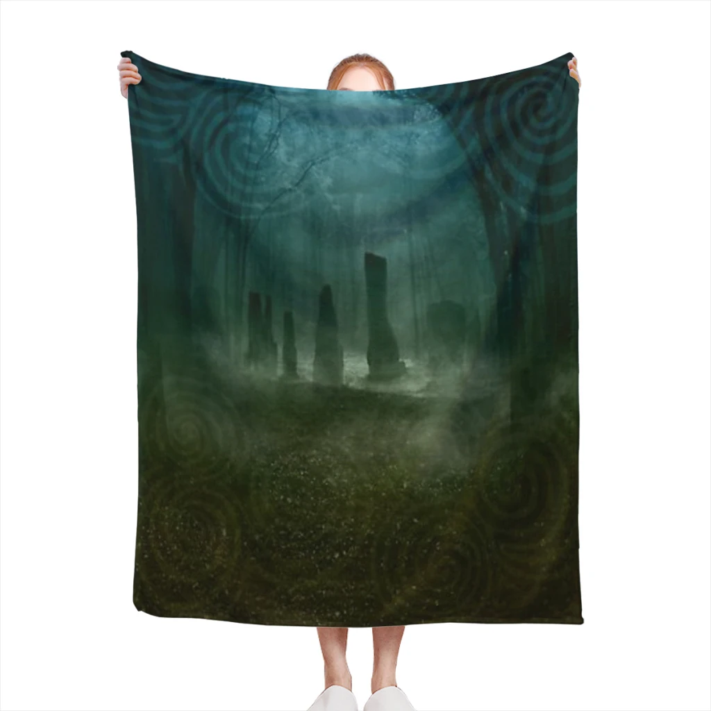 

Standing Stones I - Blue Comfortable Flanne Blanket Comforter Flannel Soft throw Blankets Warm Home and Summer Blanket