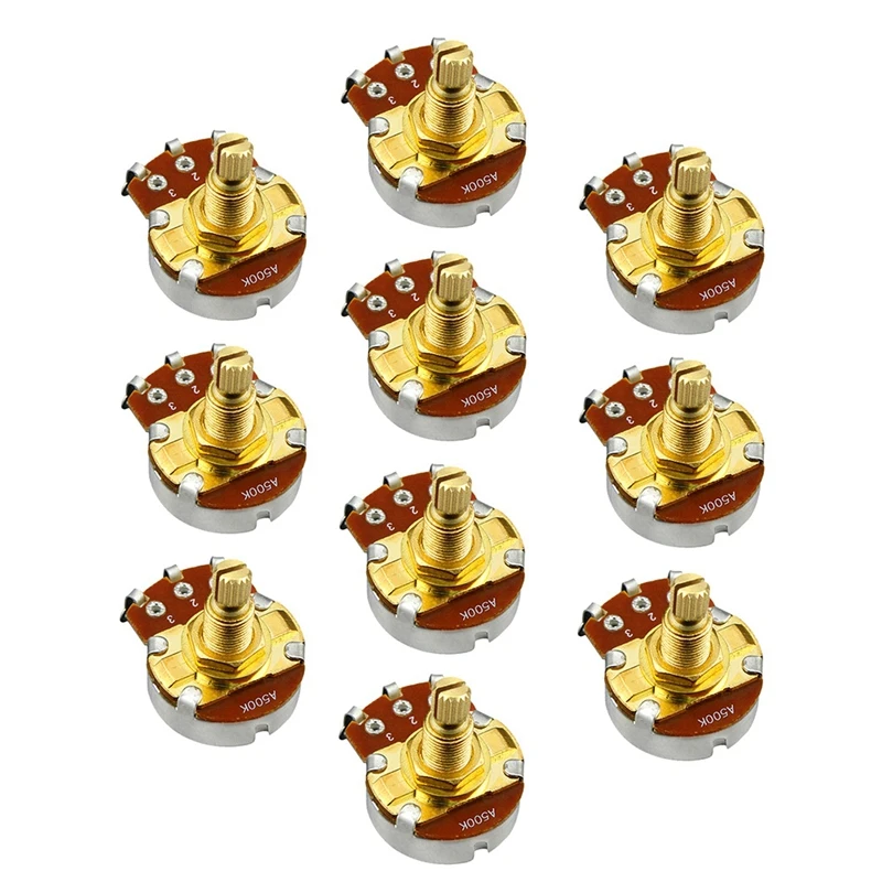 

10Pcs Long Split Shaft Guitar Potentiometer Pots Potentiometers Choose For Bass Guitar Parts