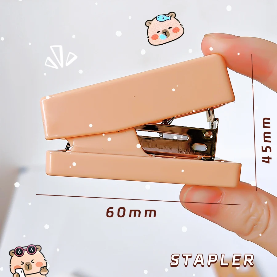 学校に役立つオフィスアクセサリー、製本用品、学用品、文房具、ステープラー、かわいいカピバラのミニステープラー、製本機