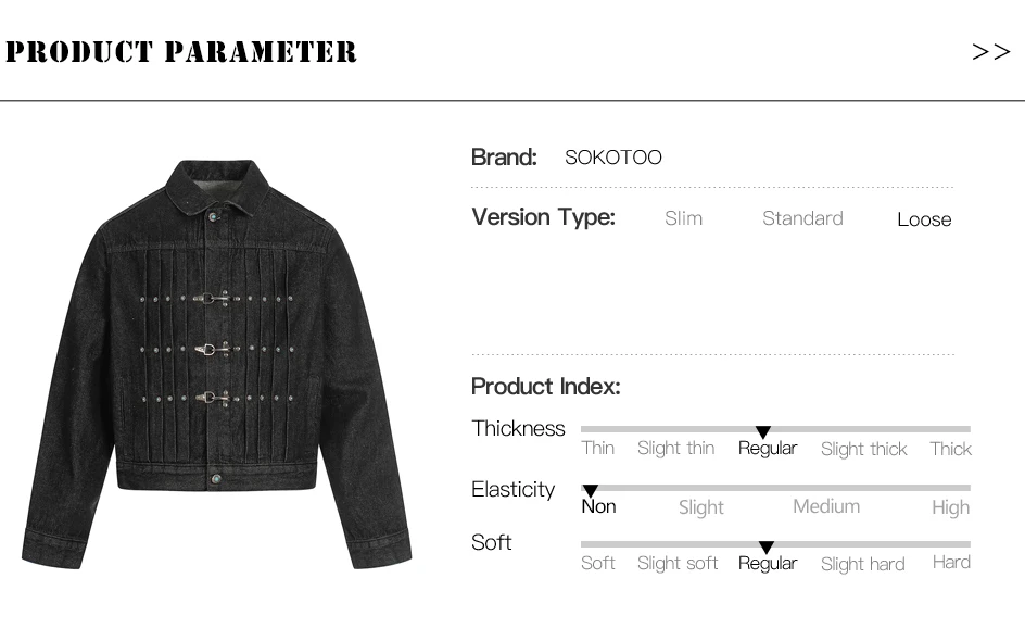 Herren Vintage-Jeansjacke mit Flugzeug-Schnalle, Türkis-Knopf-Mantel, lässige amerikanische Retro-Streetwear, schwarze kurze Oberbekleidung – Detail 1