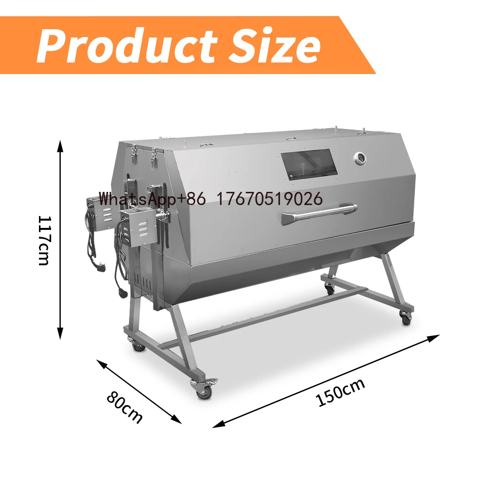 2026-Double Location BBQ Spit Roaster 2 Spit Grill Pig 2 Spit Roaster