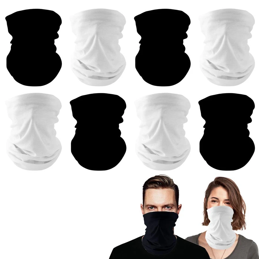 8 Pcs Face Covering Bandana for Men Women Dustproof Neck Gaiter Scarf, Seamless Bandanas for Yoga Workout