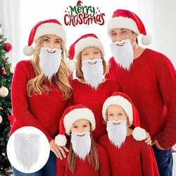 Santa Beard Christmas Costume Santa Claus White Self Adhesive Fake Mustache Beard Funny Santa Beard Costume Accessories White