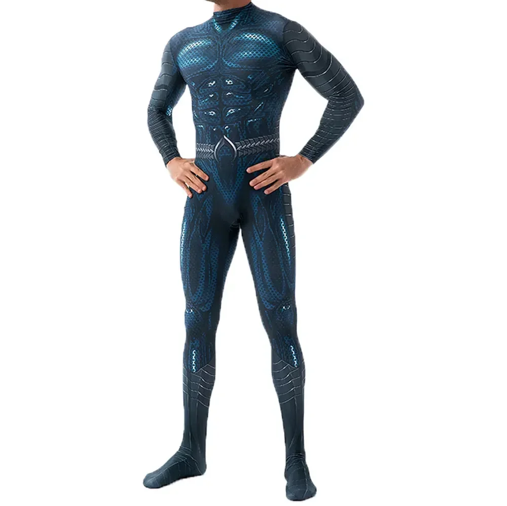 Halloween Aquaman 2 Costume Cosplay supereroe Arthur Curry Orin Zentai tuta tute bambini adulti