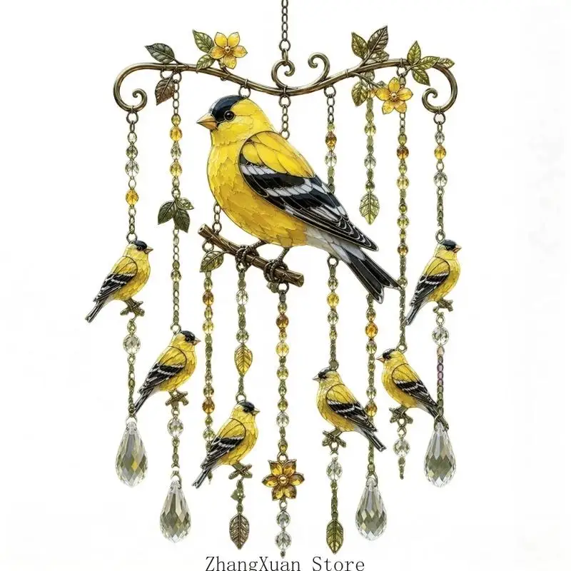 Gartenvogel-Hängestück mit facettierten Anhängern für Fensterhaus 3XUF – Detail 7