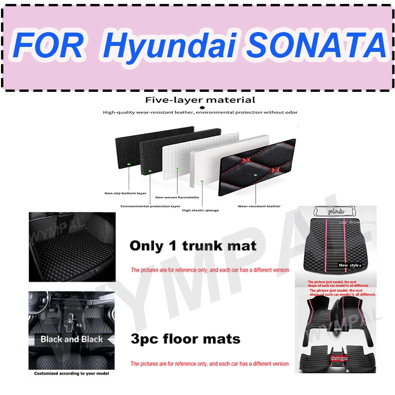 

LUXURY Car Floor Mats for Hyundai SONATA 2015-2018 Interior Details Car Accessories