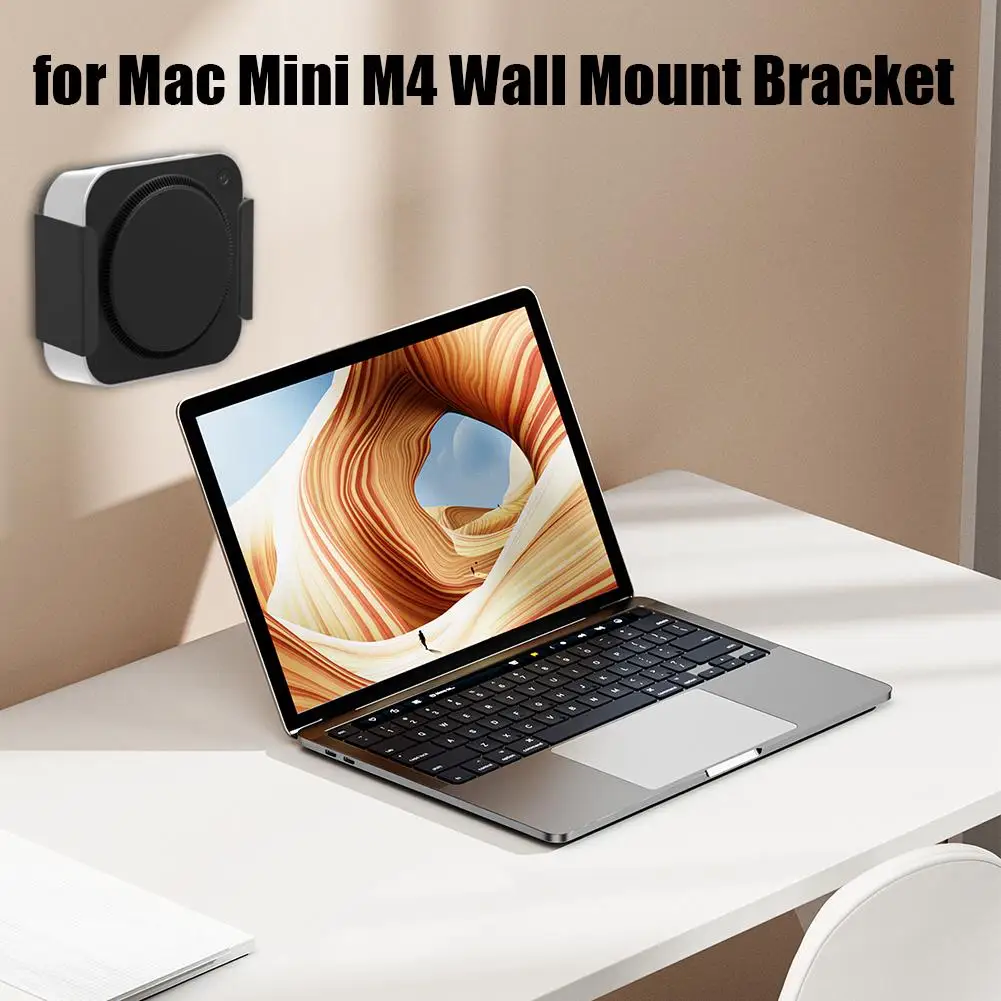 Wall Mount Bracket For Mac Mini M4 Black Holder Can Be Fixed To The Wall Through The Wall Mounting Bracket