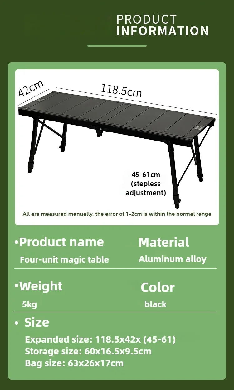 Outdoor Camping IGT Tisch IGT 4-Einheiten Tisch Tragbare Aluminiumlegierung Ultraleicht Klapp Camping Schreibtisch BBQ Picknick IGT Tisch Neu – Detail 1