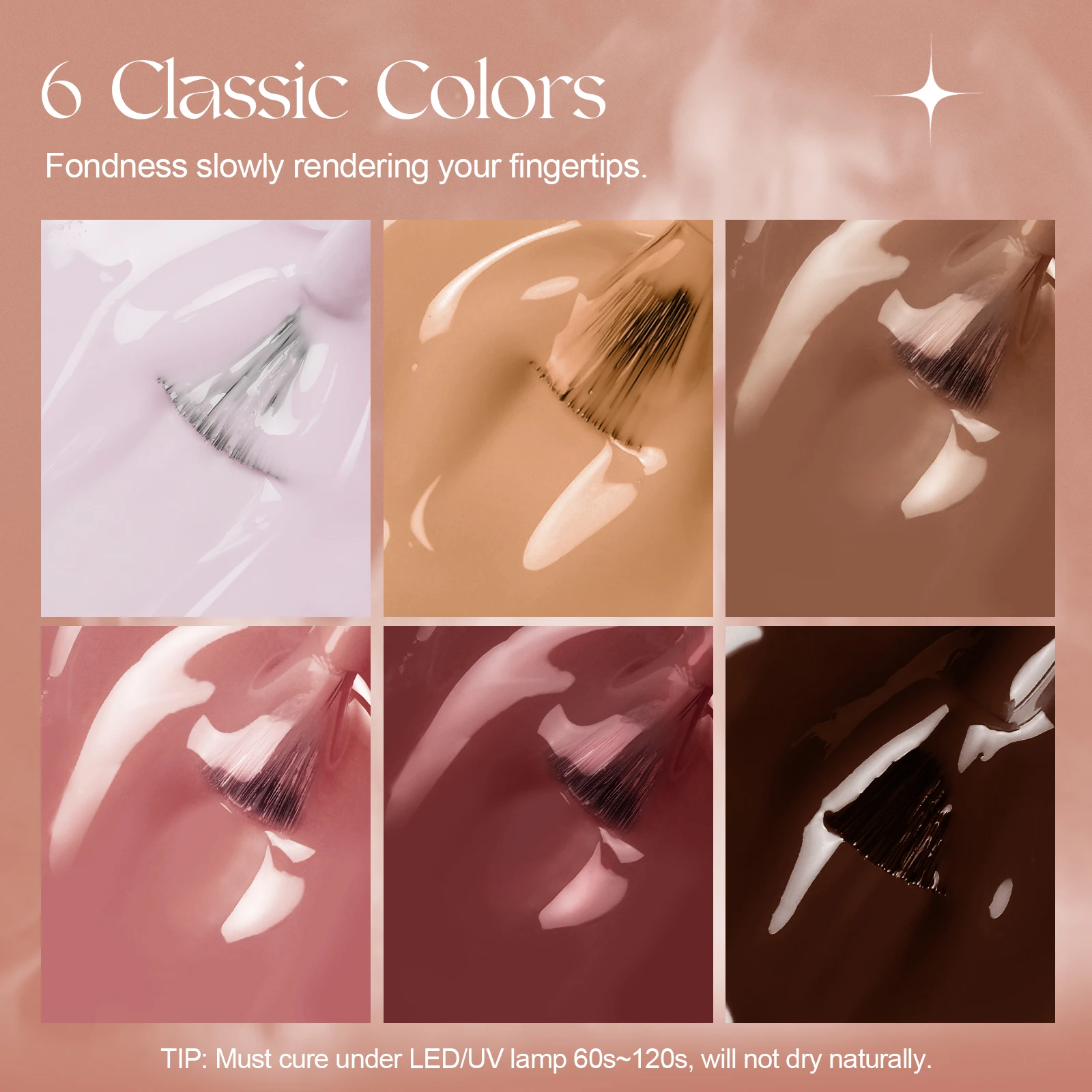 ROSALIND 6 ボトルネイルアートネイルジェルセットマニキュア明るく光沢のある UV ジェル Vernis 半永久ベーストップコート爪の美しさ