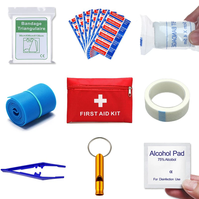 Portable Emergency First Aid Kits Medicine Storage Bag Outdoor Camping Survival Supplies Band-Aids Medical Cleaning Supplies