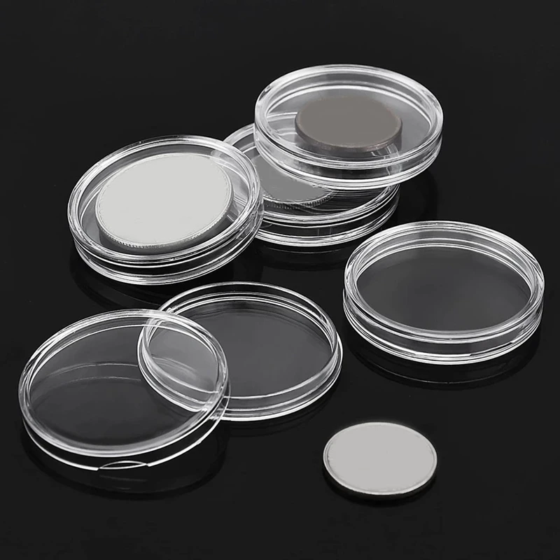 100Piece 45Mm Inner Diameter Commemorative Coin Box Coin Silver Dollars Storage Protection Box Transparent Plastic