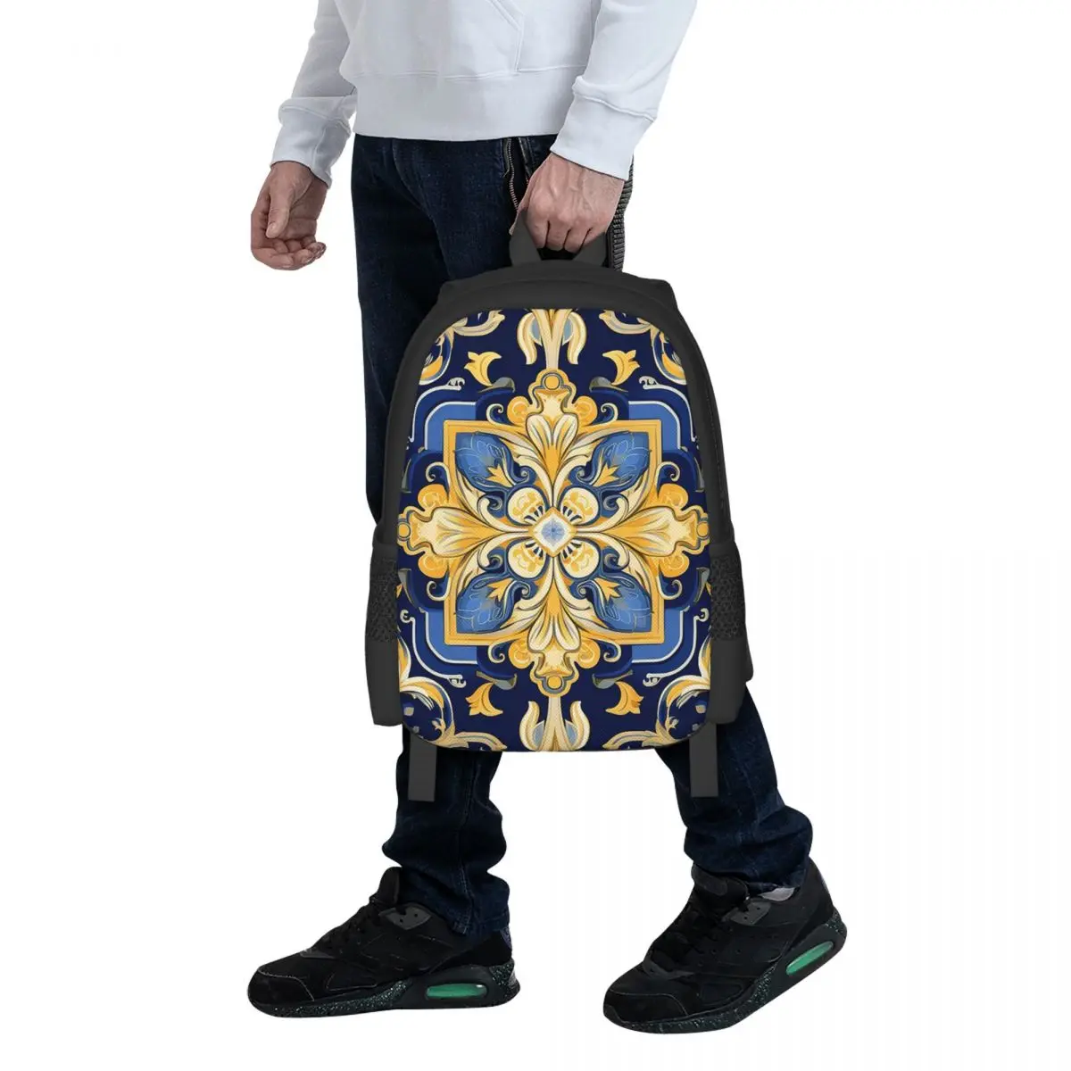Queen Esther Blue And Gold Student Backpack School Bag Hiking Travel Daypack for Boys Girls Fashion Bookbag Shoulder Bags