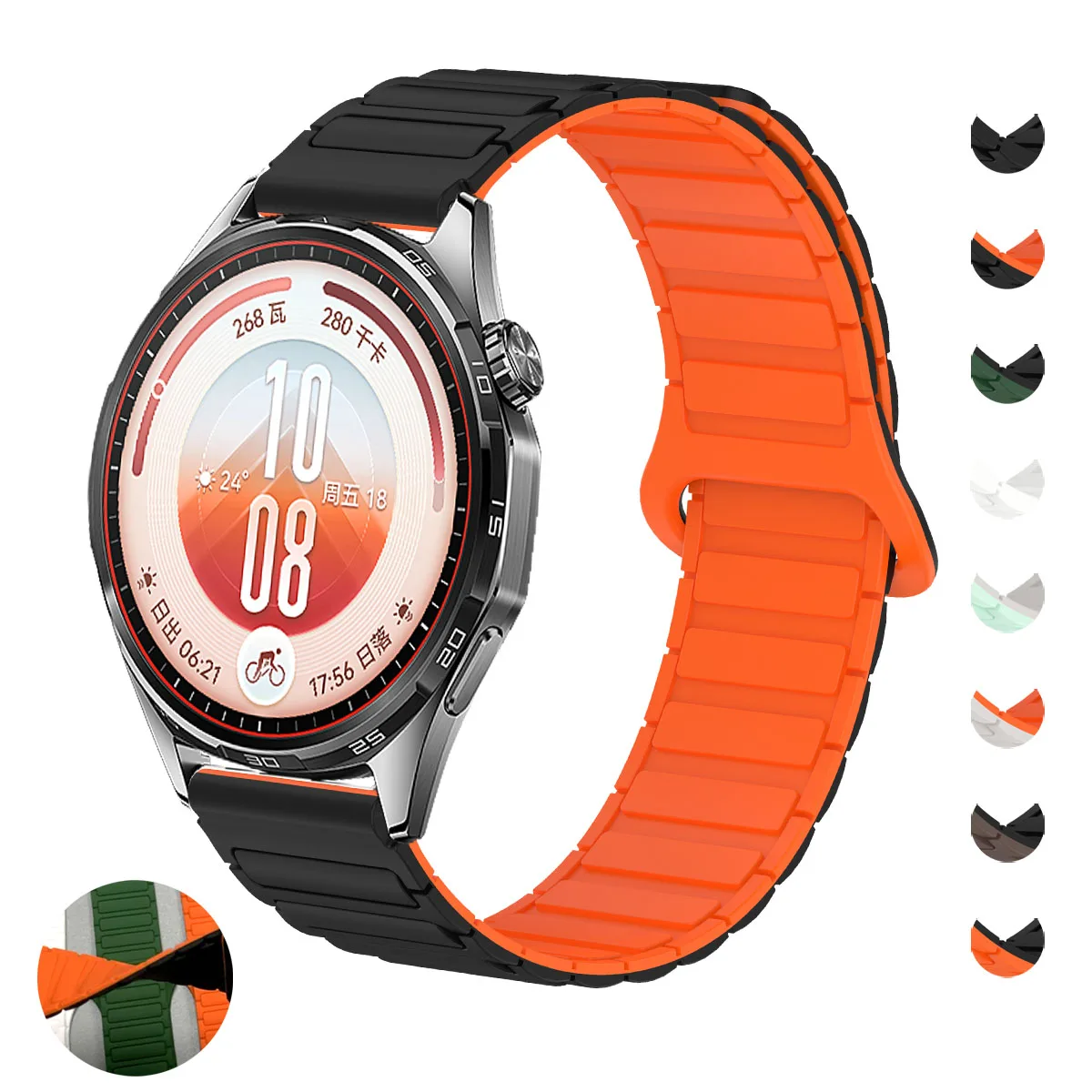 20/22mm Silicone Magnetic Band for Huawei Watch GT 7 6 Pro GT 7 6 5 4 46mm GT3 2 Sport Strap for Samsung Galaxy Watch 7 Bracelet