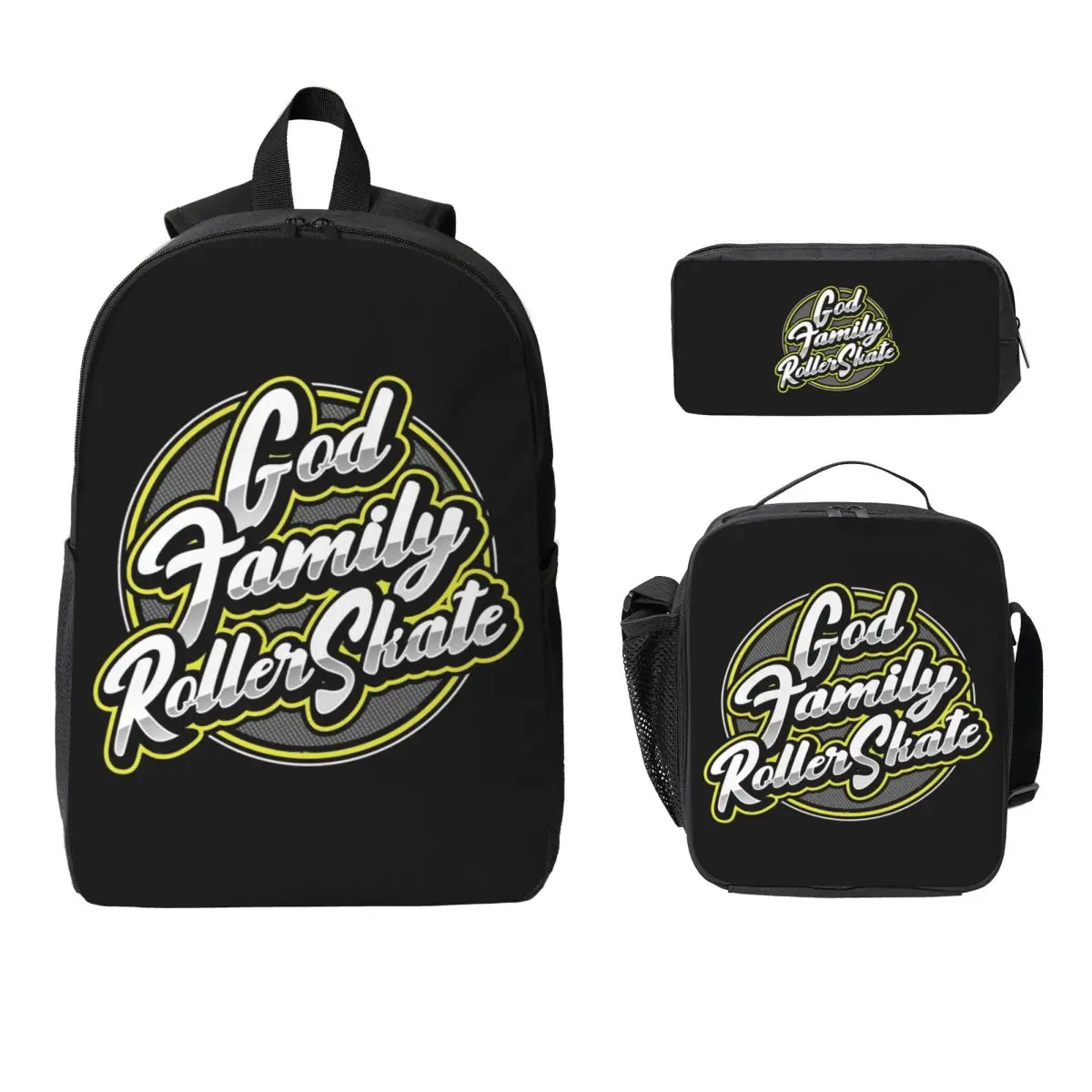

Roller Skate Template Backpack Student Boys Girls BookBag School Bag Laptop Shoulder Bags 3ps Insulated Lunch Bag Pencil Case