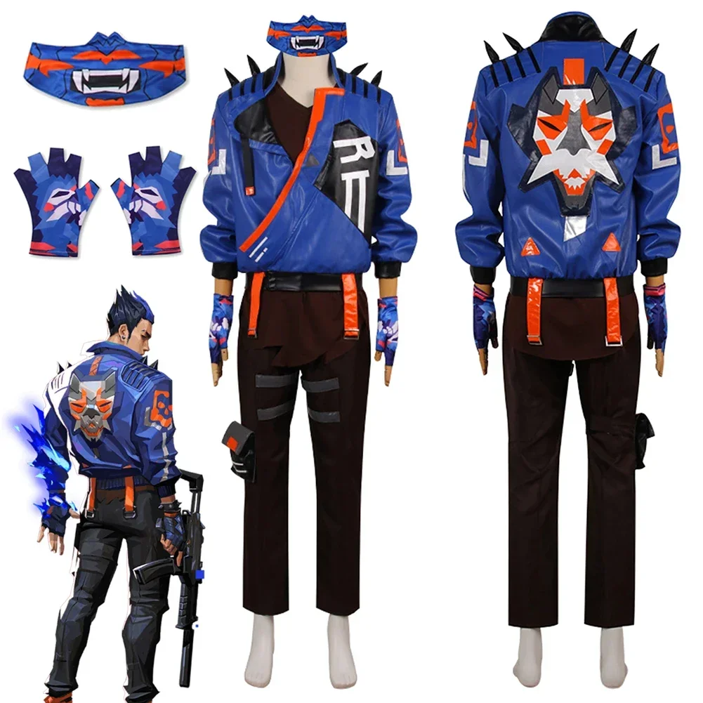 Yoru Cosplay Mannen Kostuum Spel Valorant Rollenspel Fantasia Outfits Jasje Shirt Broek Handschoenen Man Halloween Carnaval Feestkleding