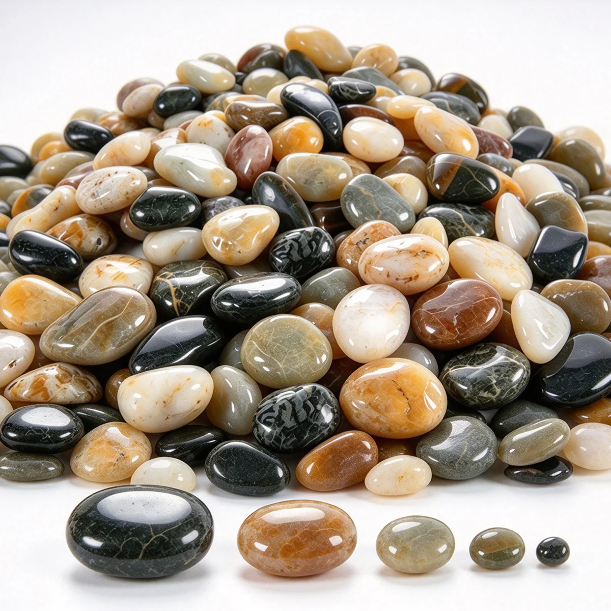 200/350/400/500g Mixed Color Polished River Stones 2-4cm Smooth Pebbles Plant Pot Soil Cover Vase Fillers Aquarium ZSY