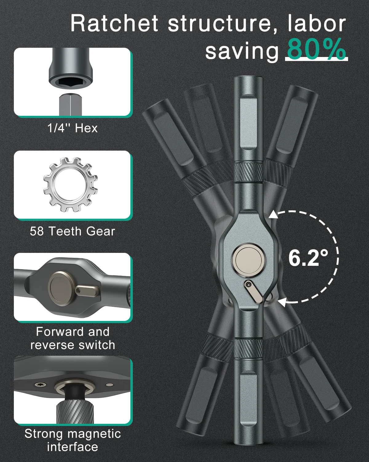 12-in-1 Magnetic Ratchet Screwdriver Set - Portable Mini Repair Kit