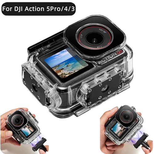 Funda magnética impermeable para DJI OSMO Action 5 Pro 4 3 60m carcasa de buceo subacuático cubierta protectora de buceo accesorios de montaje