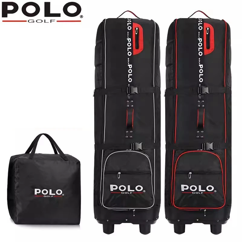 

POLO. Golf Aviation Bag Foldable Pulley Portable Golf Bag Travel Bag Large Capacity Storage with Wheels Golf Sports Equipment