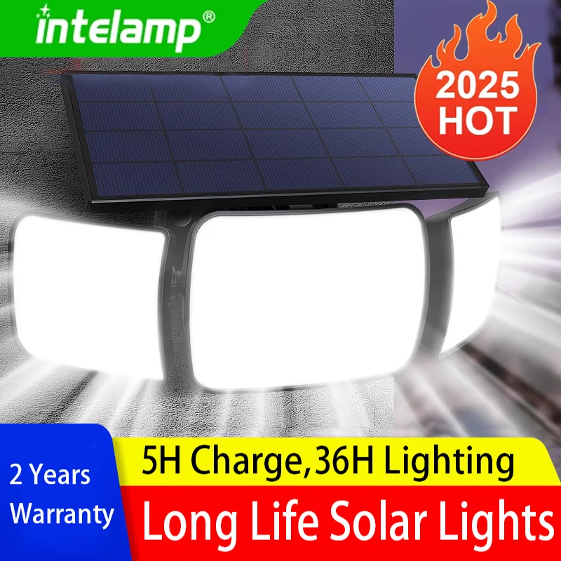 

1200LM LED Outdoor Solar Light Powerful Outdoor Motion Sensor Solar Lamp Wall Lamp IP66 Sunlight for Garage Garden Patio Path
