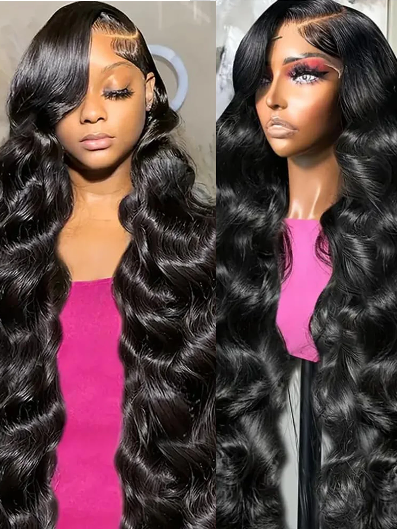 40インチ 200%密度 グルーレス ボディウェーブ レースフロントウィッグ 人毛レース 200密度 人毛ウィッグ 13x6 人毛レースフロントウィッグ