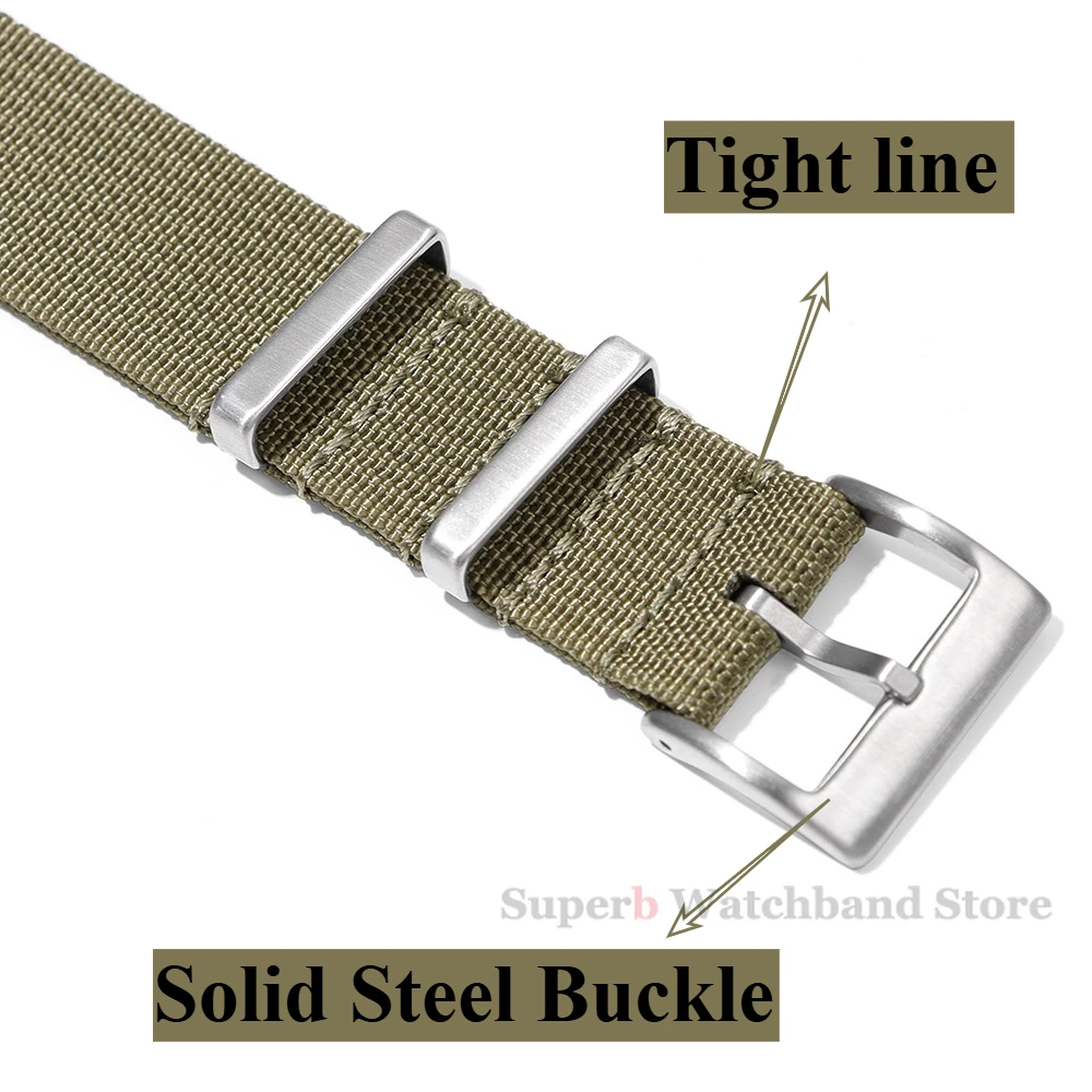 Cinturino a costine per cinturino di ricambio in tessuto balistico militare 18mm 20mm 22mm Accessori per cinturini in nylon di qualità premium