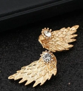 2024 Women\'s Angel Wings Rhinestone Inlaid Alloy Ear Studs Party Jewelry Earrings  E640