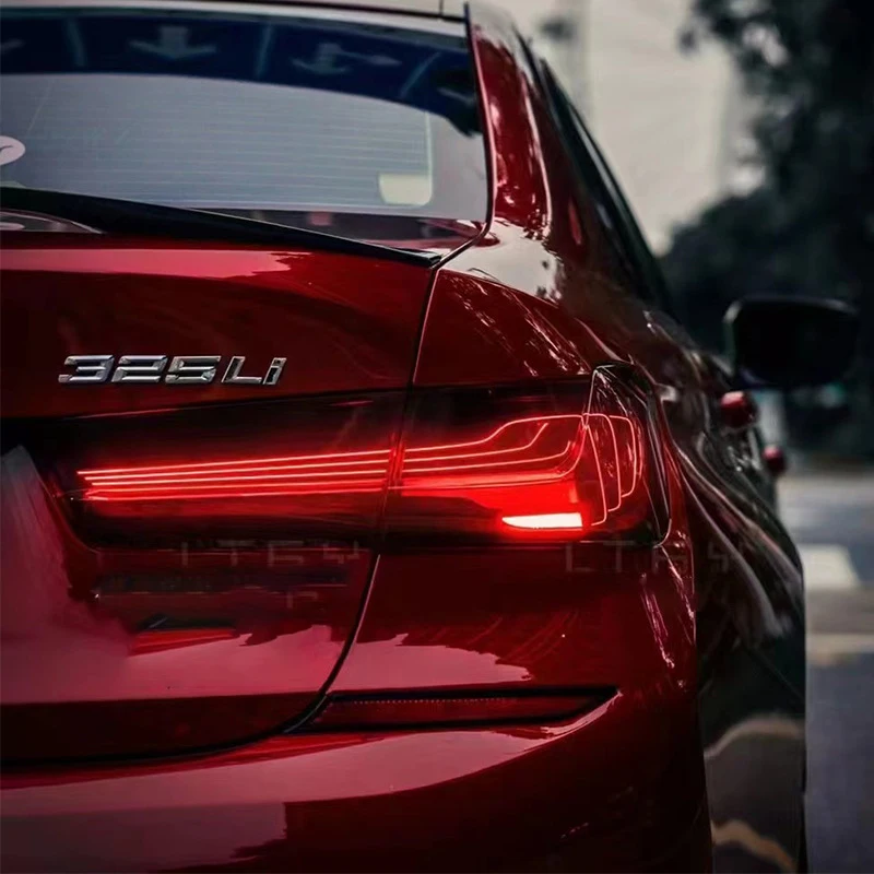 2019-2022 ل 'BMW 3 سلسلة G20 G28 G80 LED أضواء خلفية عدسة حمراء مصباح مكبح ترقية جديدة LED أضواء خلفية ل G20 #4