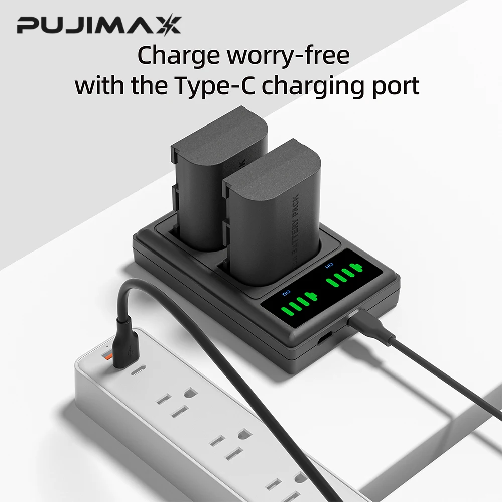 PUJIMAX 2750mAh LP E6 LPE6 LP-E6 E6N Battery + LED Dual Charger For Canon EOS 5DS R 5D Mark II 5D Mark III 6D 7D 70D 80D Camera