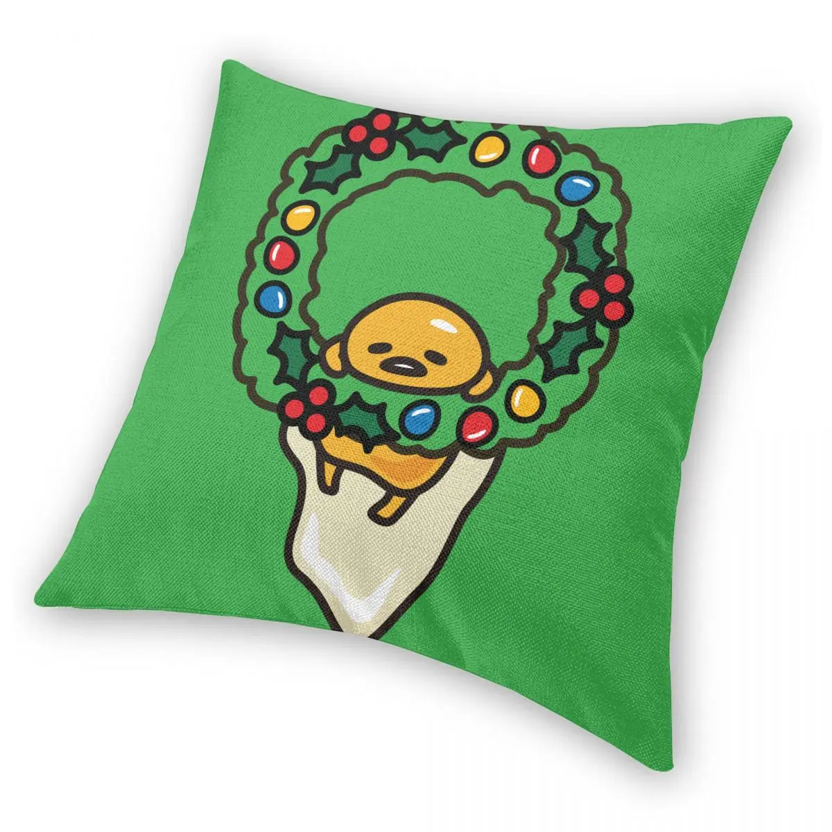 Christmas Gudetama The Lazy Egg Pillowcase Double-sided Printing Fabric Cushion Cover Decoration Pillow Case Cover Home Zippered