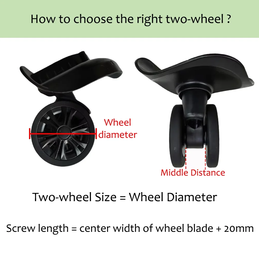 Replacement Spinner Caster Wheels For Luggage Trolley Suitcase Bag with Durable Material 360° Swivel Bearing Smooth Rolling