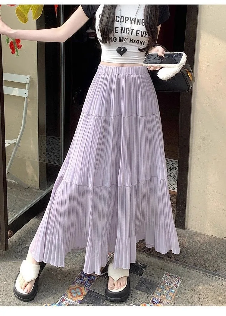 Damen Strick-Midirock mit hoher Taille, A-Linie, kurzer, schmaler, mittellanger Schirmrock für Freizeitkleidung – Detail 5