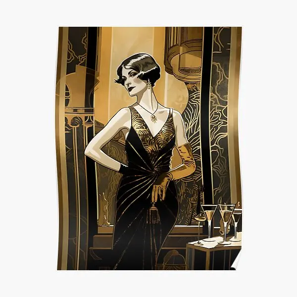 Roaring 1920 Is Wall Art Deco Art Deco  Poster Decor Print Home Room Vintage Wall Mural Painting Art Decoration Modern No Frame