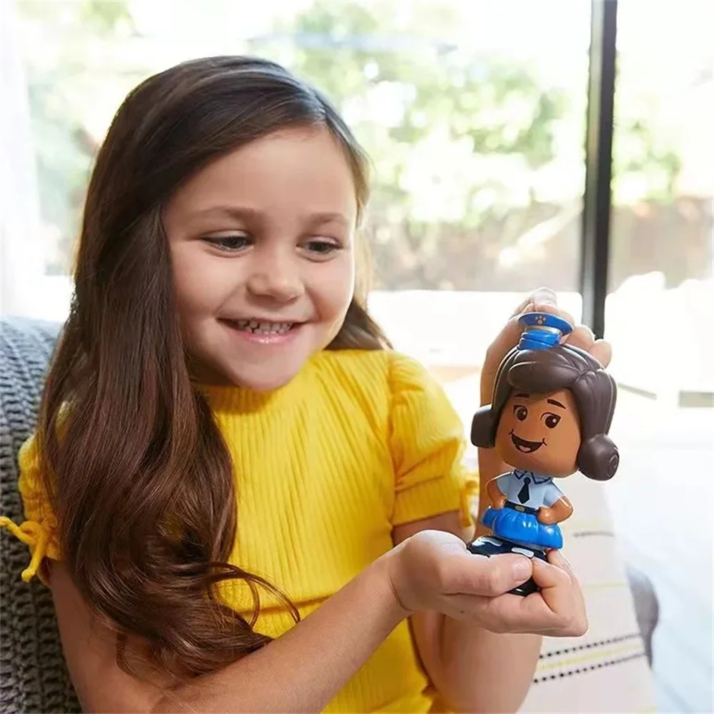 Muñeca que cambia de cara original, oficial de policía femenino, juguete que cambia de cara, 3 tipos de expresiones