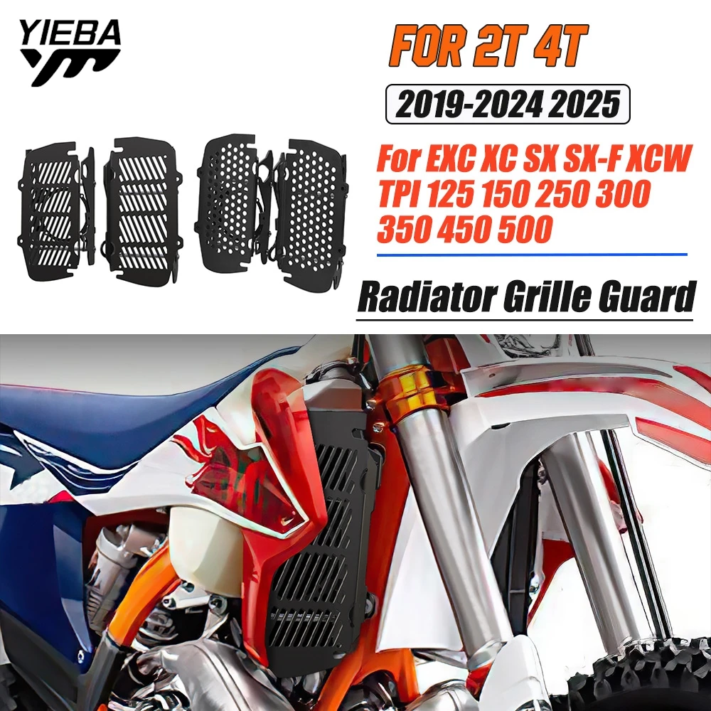 

FOR 2T 4T EXC XC SX SX-F XCW TPI 125 150 250 300 350 450 500 2019 - 2021 2022 2023 2024 2025 Radiator Guard Water Tank Protector