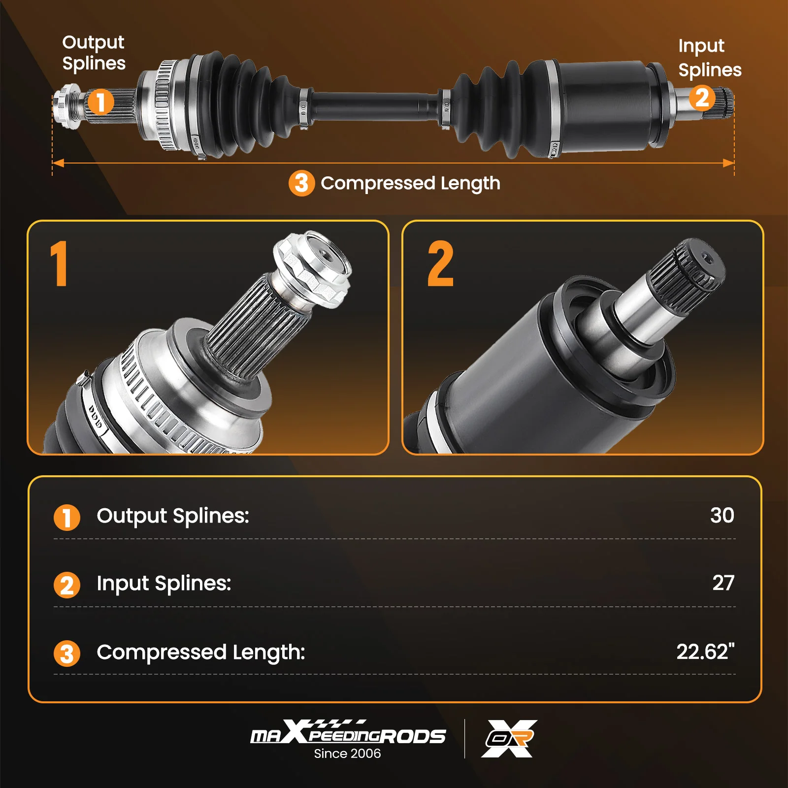 CV Axle Assembly for BMW 325xi 2006 328xi 2007-2008 335i 328i xDrive Front Left