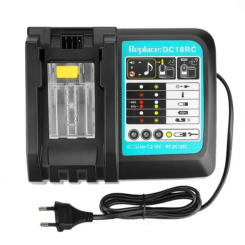 NEW DC18RCT Li-ion Battery Charger 3A Charging Current for Makita 14.4V 18V BL1830 Bl1430 DC18RC DC18RA Power tool 1A Charger